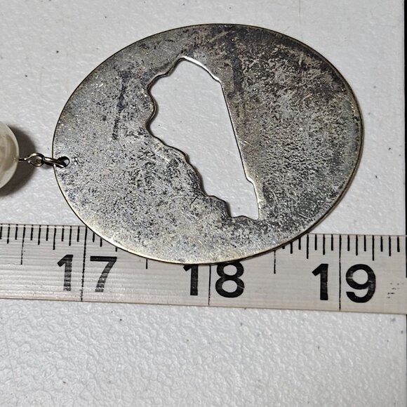 Kentucky State Cutout Pendant Necklace Faux Pearl Accent Fashion Jewelry Women - Picture 5 of 5